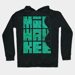 Milwaukee, Wisconsin, USA City Map Typography - Watercolor Hoodie